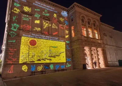 projection de dessin sur le musée national de dublin